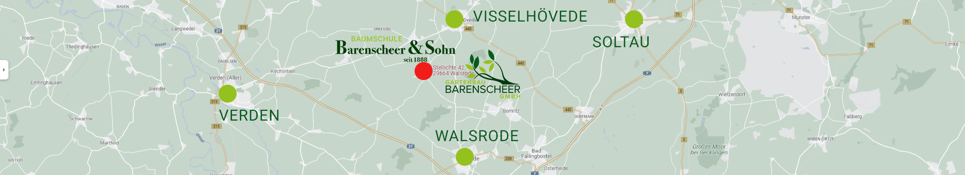 Anfahrt Stellicht Baumschule Barenscheer und  Gartenbau Barenscheer GmbH